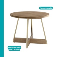 Mesa de Jantar Redonda 1m Dourada - Design Moderno e Resistente para Ambientes Pequenos - imagem 4