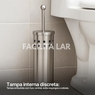 Escova Sanitária em Aço Inox com Design Vazado e Base Redonda - Alta Durabilidade e Estilo - imagem 3