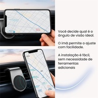 Suporte Magnético Veicular para Celular: Rotação 360° e Design Premium Preto - imagem 5