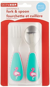 Kit de Talheres Zoo Flamingo Skip Hop - Seguro, Anatômico e Divertido para Crianças - imagem 2