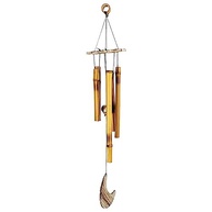 Sino dos Ventos Mensageiro de Bambu 60cm - Mobile com 5 Tubos para Decoração e Harmonia - imagem 2