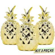 Kit 3 Enfeites Mesa Abacaxi Dourado - Decoração Elegante para Sala, Quarto e Cozinha - imagem 4