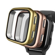 2 Capas Protetoras Garmin Venu Sq: Vidro Temperado 9H e Policarbonato - Dourado/Ouro Rosa - imagem 1