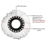 Refil Mop Giratório Universal - Kit com 3 Unidades - Limpeza Eficiente e Durável - imagem 4