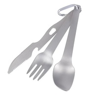Conjunto Faca e Colher de Camping com Carabiner - Leve e Versátil para Trilhas e Acampamentos - imagem 2