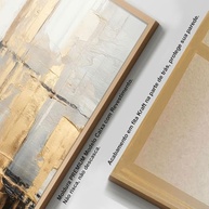 Quadro Decorativo com Moldura e Acrílico - Arte Abstrata Preto Cinza Dourado para Sala e Quarto - imagem 3