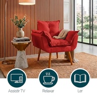 Poltrona Alice Decorativa Bordô - Conforto e Estilo para Salas e Escritórios - imagem 5