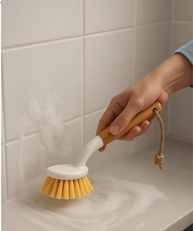 Escova de Limpeza com Cabo de Bambu e Cerdas Naturais - Versátil e Sustentável para Casa e Cozinha - imagem 5