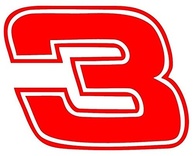 Conjunto 3 Adesivos Dale Earnhardt #3 Vermelho - Duráveis e Versáteis para Carros, Motos e Mais! - imagem 1