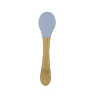 Colher de Bambu e Silicone Azul - Eco-Friendly, Segura e Antimicrobiana para Bebês - imagem 1