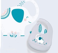 KaBaby Babador de Silicone com Estampa de Elefante - Seguro, Higiênico e Divertido para Bebês - imagem 1