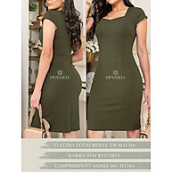 Vestido Tubinho Midi Gola Princesa – Elegância e Conforto - imagem 5