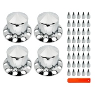 Kit 4 Capas de Porca Eixo Traseiro Cromado para Semi Truck - Elegância e Proteção - imagem 1