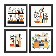 Kit 4 Quadros 18x18 cm para Cozinha Moderna | Decoração Elegante e Sustentável - imagem 2