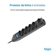 Filtro de Linha Elgin 6 Tomadas 2P+T 10A Preto Bivolt: Proteção e Controle para Seus Eletrônicos - imagem 3