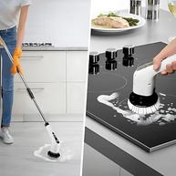 Esfregão Elétrico Giratório 9 em 1 com Escova Recarregável e Cabo Ajustável - Potente e Multiuso para Pisos, Banheiros e Azulejos - imagem 4