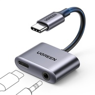 UGREEN Adaptador USB-C 2 em 1: Carregamento Rápido PD 60W e Áudio P2 3.5mm - imagem 1