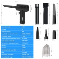 Soprador e Aspirador 2 em 1 Portátil - 55000RPM, 6000mAh, Teclado e Eletrônicos - imagem 4