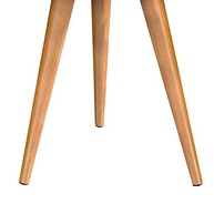 Mesa de Apoio Redonda Classic com Pés Palito - Design Industrial em Off-White e Freijó - imagem 5