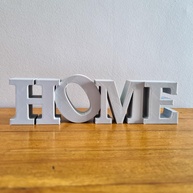 Enfeite Palavra Home em Plástico Cinza - Decoração Moderna para Estantes e Ambientes - imagem 1