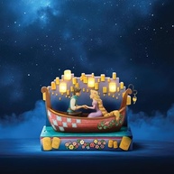 Figura Iluminada Enesco Disney Traditions Jim Shore Rapunzel e Flynn - 6 Polegadas - imagem 3