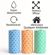 Kit 3 Pacotes Pano Multiuso Lava Enxuga e Dá Brilho - 150 Unidades para Limpeza Prática e Sustentável - imagem 3