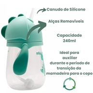 Copo Transição Antivazamento Dino com Válvula e Alça - Seguro, Ergonômico e Livre de BPA - imagem 5