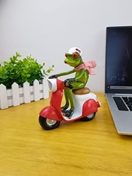 Sapo de Resina Decorativo - Estátua Criativa para Casa e Escritório (Sapo de Moto) - imagem 2