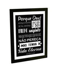 Quadro Decorativo A4 João 3:16 com Moldura – Fé e Esperança na Sua Parede - imagem 1
