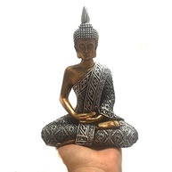 Estátua de Buda Hindu em Resina Dourada e Prateada - 19,5cm | Paz, Espiritualidade e Decoração Elevada - imagem 3