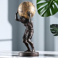 Estátua do Atlas Grego - Escultura Decorativa para Casa e Escritório | 40cm | Resina Pintada à Mão - imagem 2