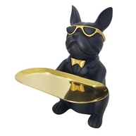 Estátua de Bulldog com Cofre Decorativo e Bandeja – Escultura Funcional para Decoração Moderna - imagem 4
