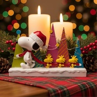 Estatueta LED Peanuts Holiday Tree Parade com Snoopy e Woodstock - 21,5 cm - imagem 3