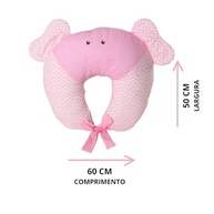 Almofada de Amamentação com Orelhas e Laço - Elefante Rosa | Conforto e Estilo para Mães Modernas - imagem 3