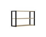 Estante de Parede Industrial com 3 Prateleiras Nogueira/Preto 40x60cm - Estilo e Organização Moderna - imagem 1