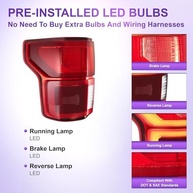 Lanterna Traseira LED 300% Mais Brilhante para Ford F150 2015-2017 - Visibilidade e Segurança Ampliadas - imagem 3