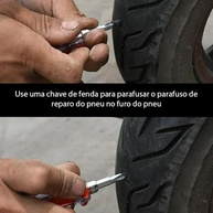 Kit Reparo Pneu 100 Plugues Borracha + Chave Fenda - Carro e Moto - imagem 4