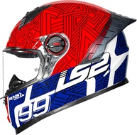 Capacete LS2 FF358 Pro Tiempo White Red Blue - Segurança e Estilo para Sua Pilotagem - imagem 1