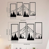 4 Peças de Decoração de Parede de Montanha e Floresta em Metal - Arte Minimalista Rústica para Casa e Escritório - imagem 3