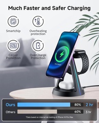 Carregador 3 em 1 Sem Fio: Celular, Fone e Watch - imagem 4