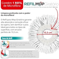 Refil de Microfibra para Mop Giratório 15,5 cm | Alta Absorção para Pisos Frios, Sintéticos e Madeira - imagem 3