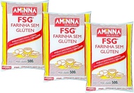 Kit 3 Farinha FSG Sem Glúten Massas e Bolos 500g Aminna - imagem 1