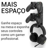 Suporte de Parede para 2 Controles Xbox e Headset Gamer – Organize seu Setup com Estilo - imagem 4
