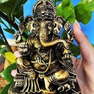 Estátua de Ganesha Dourado 13cm - Resina Artesanal para Sorte e Prosperidade - imagem 3