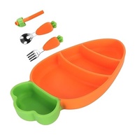 Conjunto de Alimentação Silicone para Bebê com Formato de Cenoura - Garfo, Colher e Escova de Limpeza - imagem 4