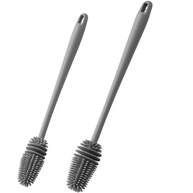 Kit 2 Escovas de Limpeza Silicone 31cm - Cabo Anatômico para Garrafas, Copos e Mamadeiras - imagem 2