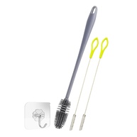 Kit Escovas para Garrafas e Canudos - Silicone Antiodor com Gancho Adesivo - imagem 1