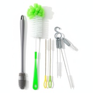 Kit 5 Escovas Multiuso para Garrafas, Mamadeiras e Canudos - Cerdas Firmes e Esponja para Limpeza Profunda - imagem 1