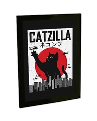 Quadro Decorativo A3 Gato Catzilla - Design Engraçado e Moderno para Sua Casa - imagem 2