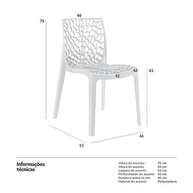 Kit 4 Cadeiras Gruvyer para Jantar e Cozinha - Design Moderno em Polipropileno com Encosto em Grade - imagem 3